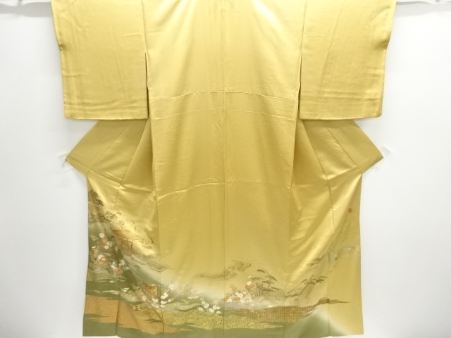JAPANESE KIMONO / IRO-TOMESODE / FLORAL PLANTS / ARTIST WORK
